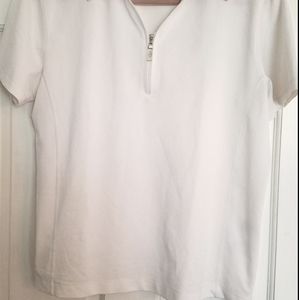 White golf shirt
